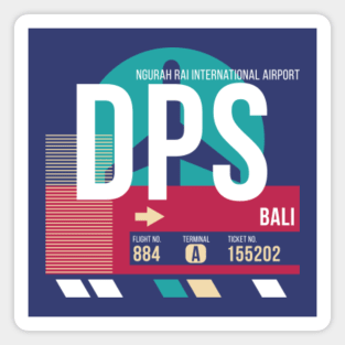 Bali, Indonesia (DPS) Airport Code Baggage Tag E Magnet